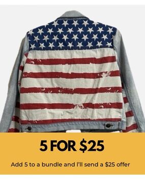 Forever 21, USA Stars and Stripes denim jacket.